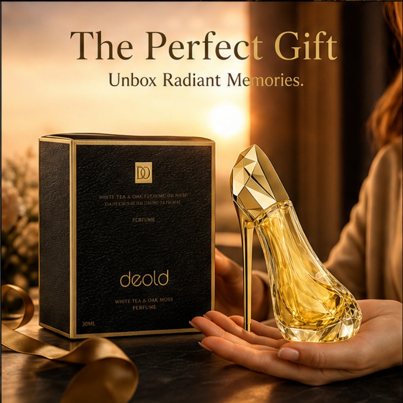 Perfume High Fragrance - Lüks altın rengi topuklu ayakkabı şeklindeki